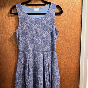 Blue Lace Casual Dress, Crescent Brand, Size M